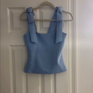 Zara Light Blue Tank Top with Bow Straps